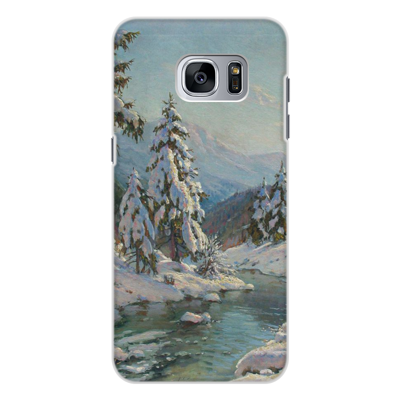 Printio Чехол для Samsung Galaxy S7, объёмная печать Зимний пейзаж с елями (картина вещилова)