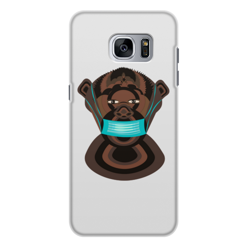 Printio Чехол для Samsung Galaxy S7, объёмная печать шимпанзе в маске