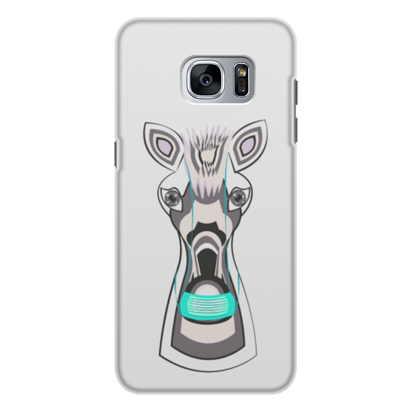 Printio Чехол для Samsung Galaxy S7, объёмная печать Зебра в маске жидкий чехол с блестками зебра из перьев на samsung galaxy m31s самсунг галакси m31s