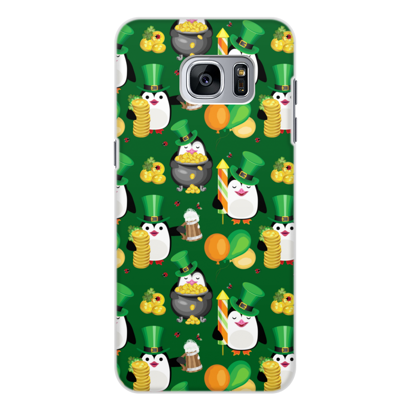 Printio Чехол для Samsung Galaxy S7, объёмная печать Веселые пингвины силиконовый чехол на realme k5 пингвины 30 для реалми к5