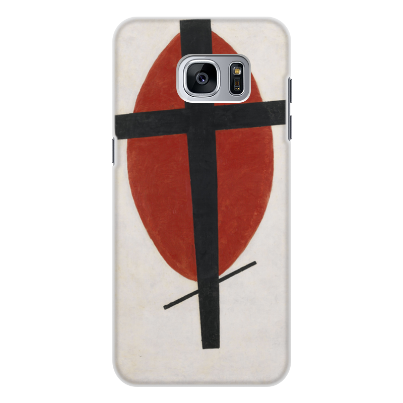 Printio Чехол для Samsung Galaxy S7, объёмная печать Супрематизм (черный крест на красном овале)