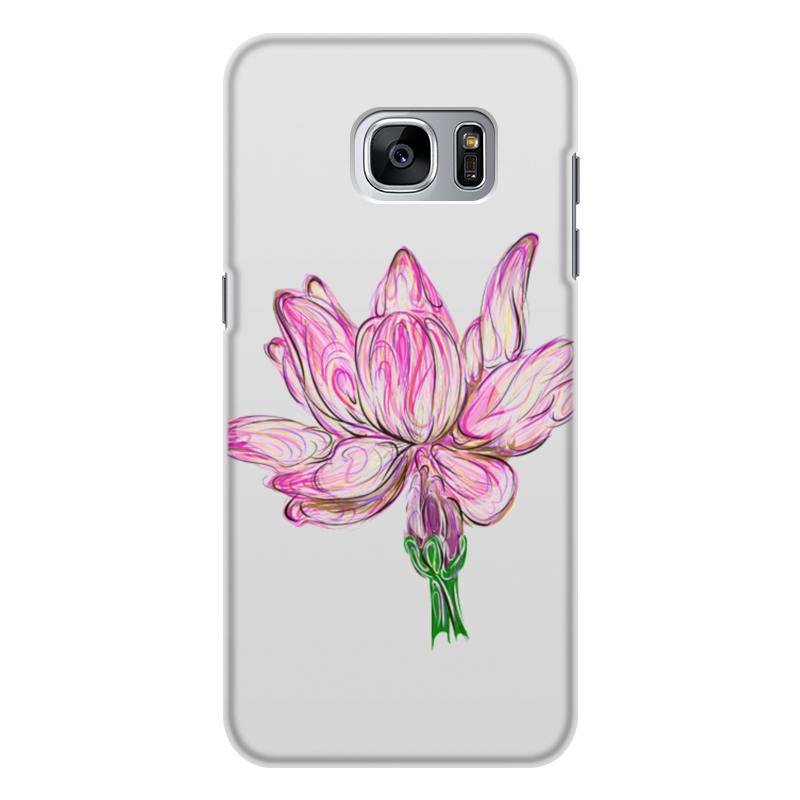 Printio Чехол для Samsung Galaxy S7, объёмная печать цветок лотоса жидкий чехол с блестками розовый фламинго крупный план на samsung galaxy s9 самсунг галакси с9 плюс
