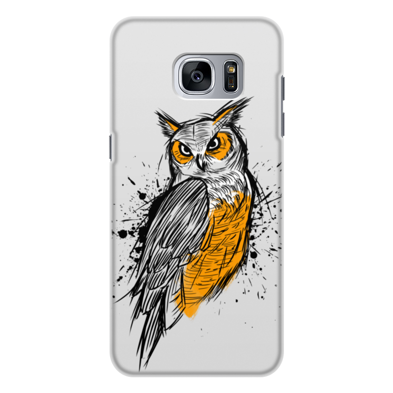 Printio Чехол для Samsung Galaxy S7, объёмная печать Эскиз совы printio чехол для samsung galaxy s8 plus объёмная печать эскиз совы
