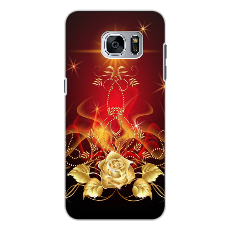 Printio Чехол для Samsung Galaxy S7, объёмная печать Золотая роза силиконовый чехол самурай на красном фоне на meizu m6t мейзу м6т