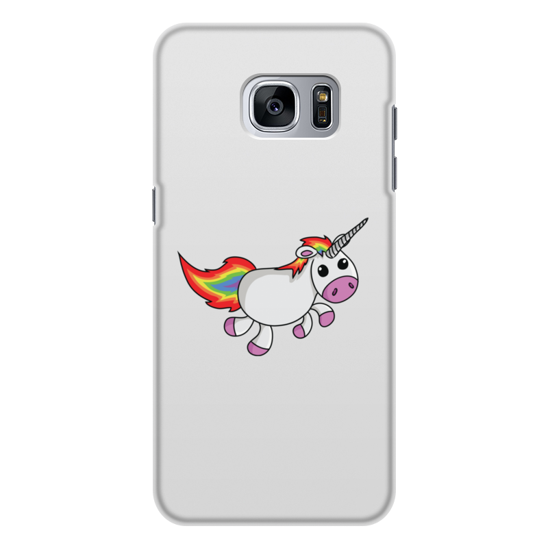 Printio Чехол для Samsung Galaxy S7, объёмная печать Единорог радужный жидкий чехол с блестками единорог с розовой гривой на samsung galaxy s9 самсунг галакси с9 плюс