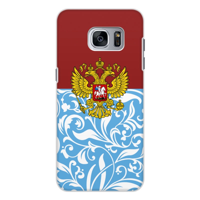 Printio Чехол для Samsung Galaxy S7, объёмная печать Цветы и герб цена и фото