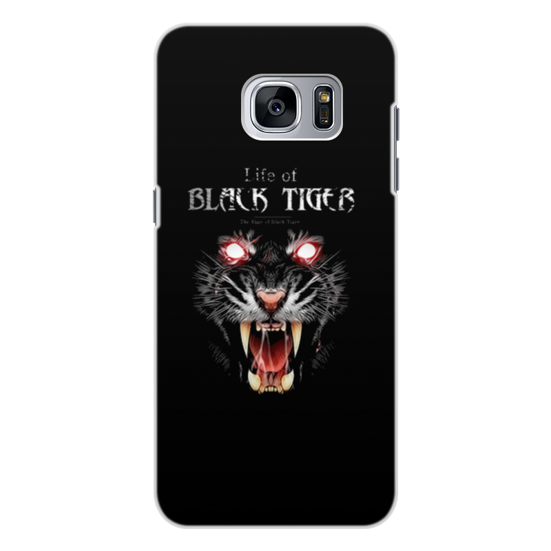 Printio Чехол для Samsung Galaxy S7, объёмная печать Черный тигр