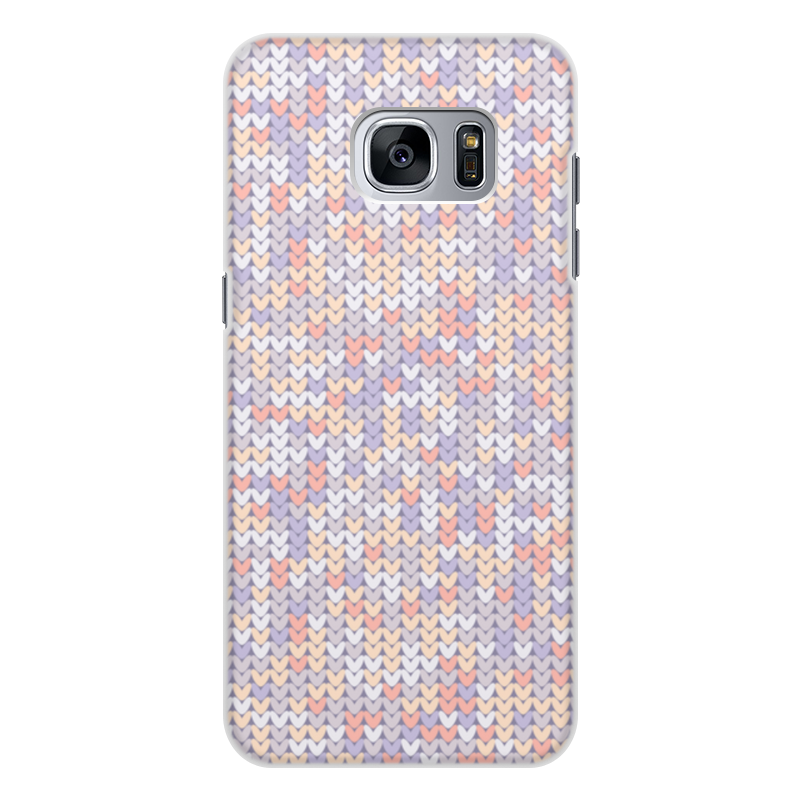 Printio Чехол для Samsung Galaxy S7, объёмная печать Сиреневый вязаный узор