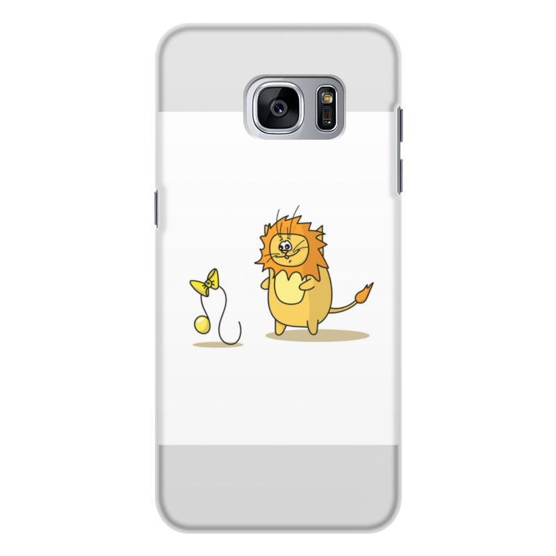 Printio Чехол для Samsung Galaxy S7, объёмная печать Кот лев. подарок для льва жидкий чехол с блестками гавайский лев на samsung galaxy j8 самсунг галакси джей 8