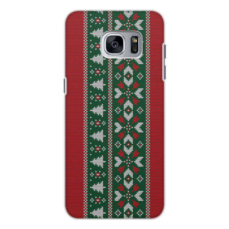 Printio Чехол для Samsung Galaxy S7, объёмная печать Новогодние узоры printio чехол для samsung galaxy note новогоднее настроение