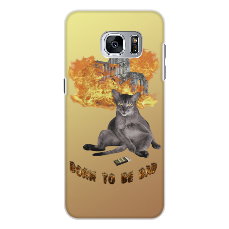Printio Чехол для Samsung Galaxy S7, объёмная печать Рождён быть плохим re paчехол накладка artcolor для samsung galaxy j4 2018 с принтом девочка в обнимку с котом