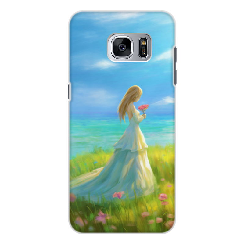 Printio Чехол для Samsung Galaxy S7, объёмная печать Девушка с цветами printio чехол для samsung galaxy s7 объёмная печать девушка с цветами