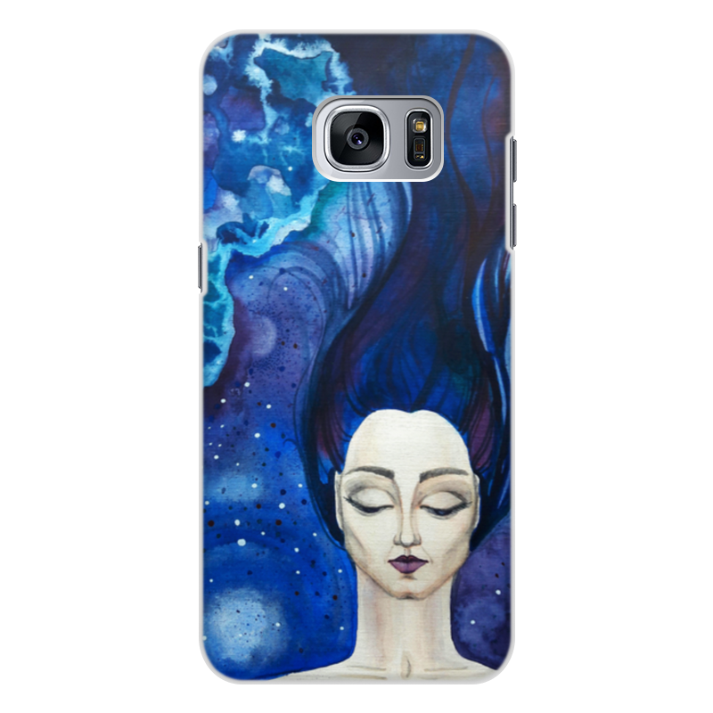 Printio Чехол для Samsung Galaxy S7, объёмная печать Акварельный космос жидкий чехол с блестками цветочная фантазия 2 на samsung galaxy m31 самсунг галакси м31