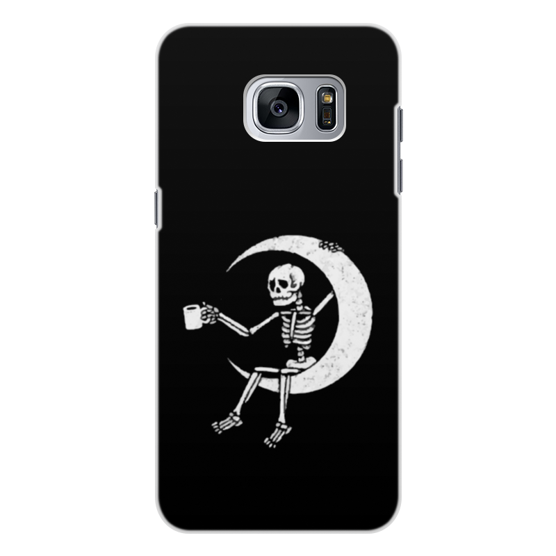 Printio Чехол для Samsung Galaxy S7, объёмная печать Скелет на луне