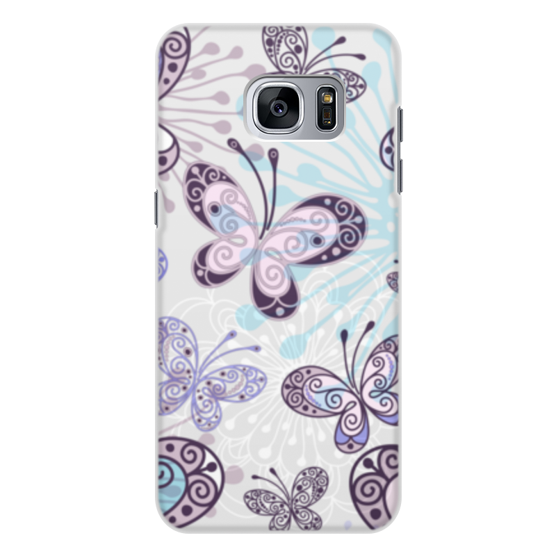 Printio Чехол для Samsung Galaxy S7, объёмная печать Фиолетовые бабочки printio чехол для samsung galaxy s7 объёмная печать бабочки фэнтези