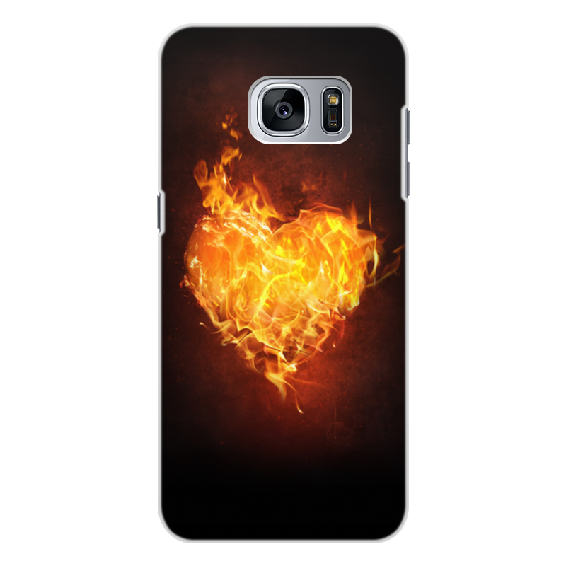 Printio Чехол для Samsung Galaxy S7, объёмная печать Огненное сердце