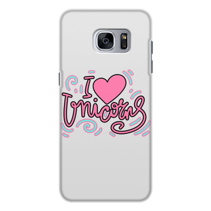 Printio Чехол для Samsung Galaxy S7, объёмная печать I love unicorns