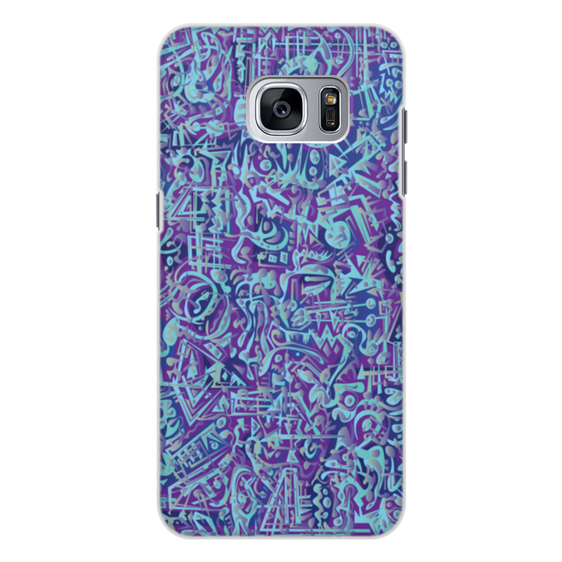 Printio Чехол для Samsung Galaxy S7, объёмная печать Голубое в фиолетовом