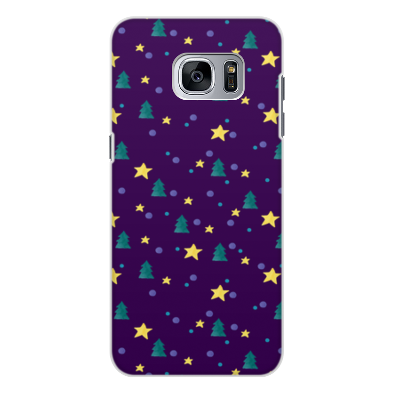 Printio Чехол для Samsung Galaxy S7, объёмная печать Елки и звезды printio чехол для iphone 6 объёмная печать елки и звезды