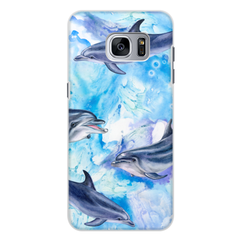 Printio Чехол для Samsung Galaxy S7, объёмная печать Дельфины