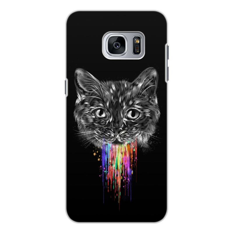 Printio Чехол для Samsung Galaxy S7, объёмная печать Радужный кот printio чехол для samsung galaxy s7 объёмная печать радужный лев