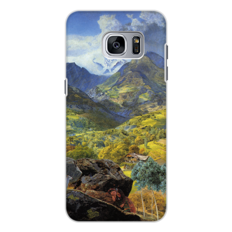 Printio Чехол для Samsung Galaxy S7, объёмная печать Валле-д’аоста (картина джона бретта) printio чехол для samsung galaxy s8 объёмная печать валле д’аоста картина джона бретта