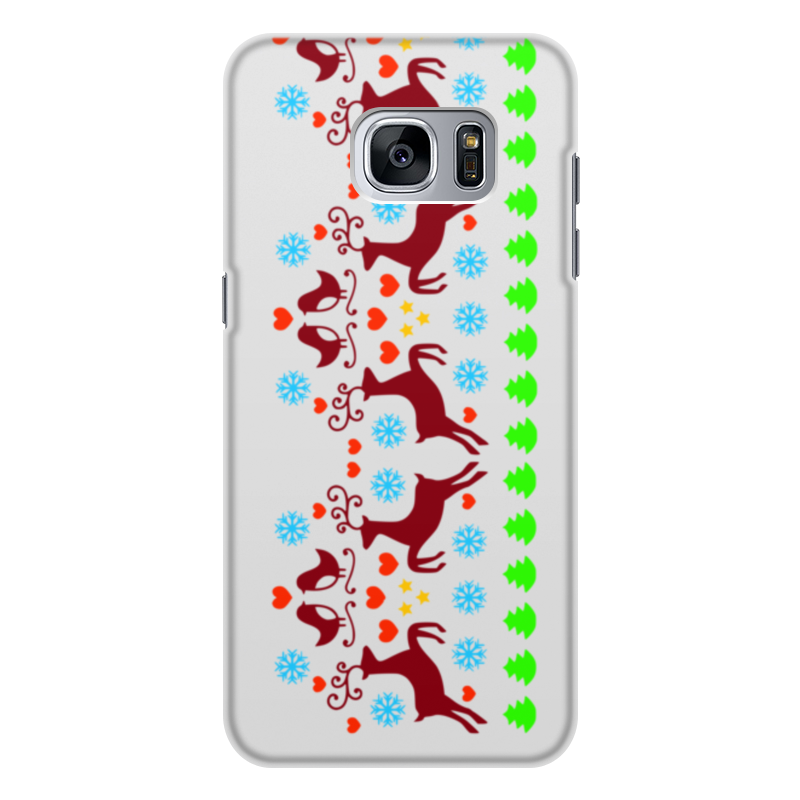 Printio Чехол для Samsung Galaxy S7, объёмная печать Новогодние узоры printio чехол для samsung galaxy s7 объёмная печать клубничное настроение