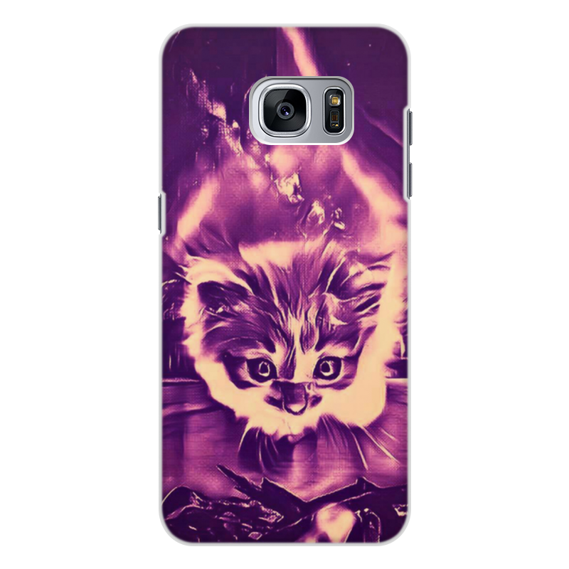 Printio Чехол для Samsung Galaxy S7, объёмная печать Fire cat
