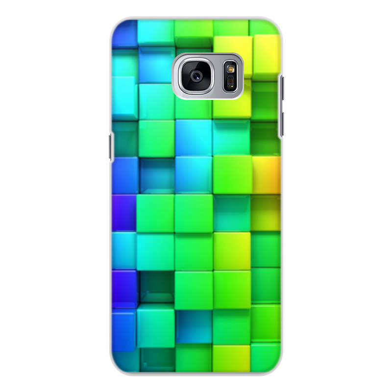 Printio Чехол для Samsung Galaxy S7, объёмная печать Разноцветные квадратики printio чехол для samsung galaxy s8 объёмная печать разноцветные квадратики
