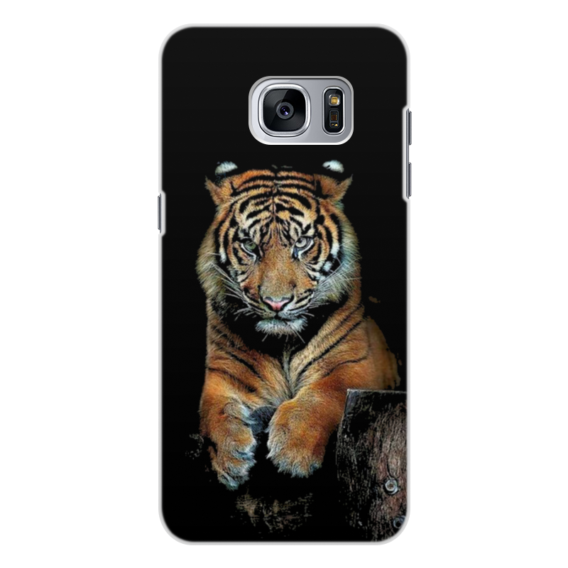 Printio Чехол для Samsung Galaxy S7, объёмная печать Тигры цена и фото