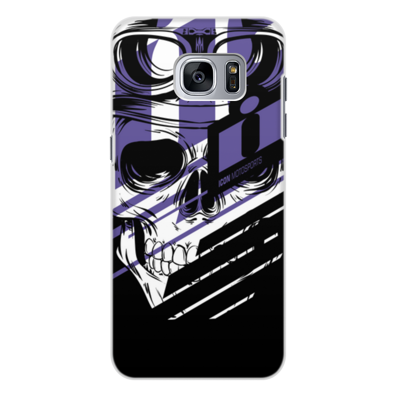 Printio Чехол для Samsung Galaxy S7, объёмная печать Череп icon фиолетовый цена и фото