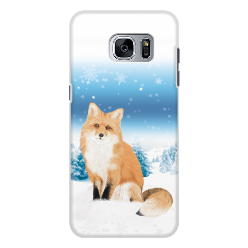 Printio Чехол для Samsung Galaxy S7, объёмная печать Лисичка в снегу.