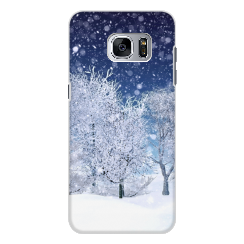 Printio Чехол для Samsung Galaxy S7, объёмная печать Зимний пейзаж printio чехол для samsung galaxy s7 объёмная печать зимний пейзаж с елями картина вещилова