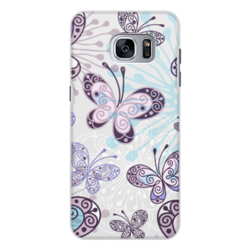 Заказать чехол для Samsung Galaxy S7/S7 Edge в Москве. Чехол для Samsung Galaxy S7, объёмная печать Фиолетовые бабочки от weeert - готовые дизайны и нанесение принтов.