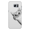 Заказать чехол для Samsung Galaxy S7/S7 Edge в Москве. Чехол для Samsung Galaxy S7, объёмная печать Любопытный кот от mug-shop - готовые дизайны и нанесение принтов.