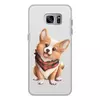 Заказать чехол для Samsung Galaxy S7/S7 Edge в Москве. Чехол для Samsung Galaxy S7, объёмная печать Собака корги в шарфе от tigerda  - готовые дизайны и нанесение принтов.