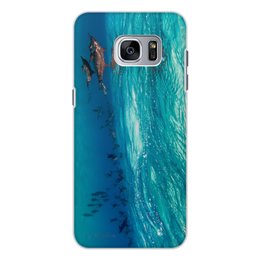 Заказать чехол для Samsung Galaxy S7/S7 Edge в Москве. Чехол для Samsung Galaxy S7, объёмная печать стая дельфинов от Оксана Музыка - готовые дизайны и нанесение принтов.