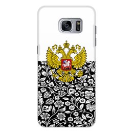 Заказать чехол для Samsung Galaxy S7/S7 Edge в Москве. Чехол для Samsung Galaxy S7, объёмная печать Цветы и герб от THE_NISE  - готовые дизайны и нанесение принтов.