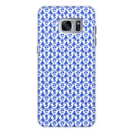 Заказать чехол для Samsung Galaxy S7/S7 Edge в Москве. Чехол для Samsung Galaxy S7, объёмная печать  голубые цветы от THE_NISE  - готовые дизайны и нанесение принтов.