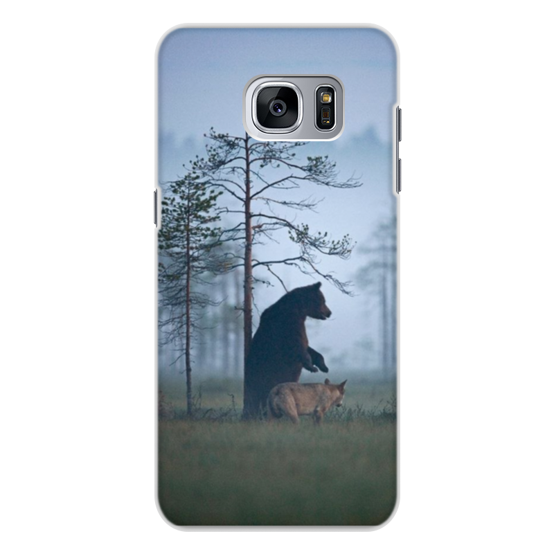 Printio Чехол для Samsung Galaxy S7 Edge, объёмная печать Мишка и волк