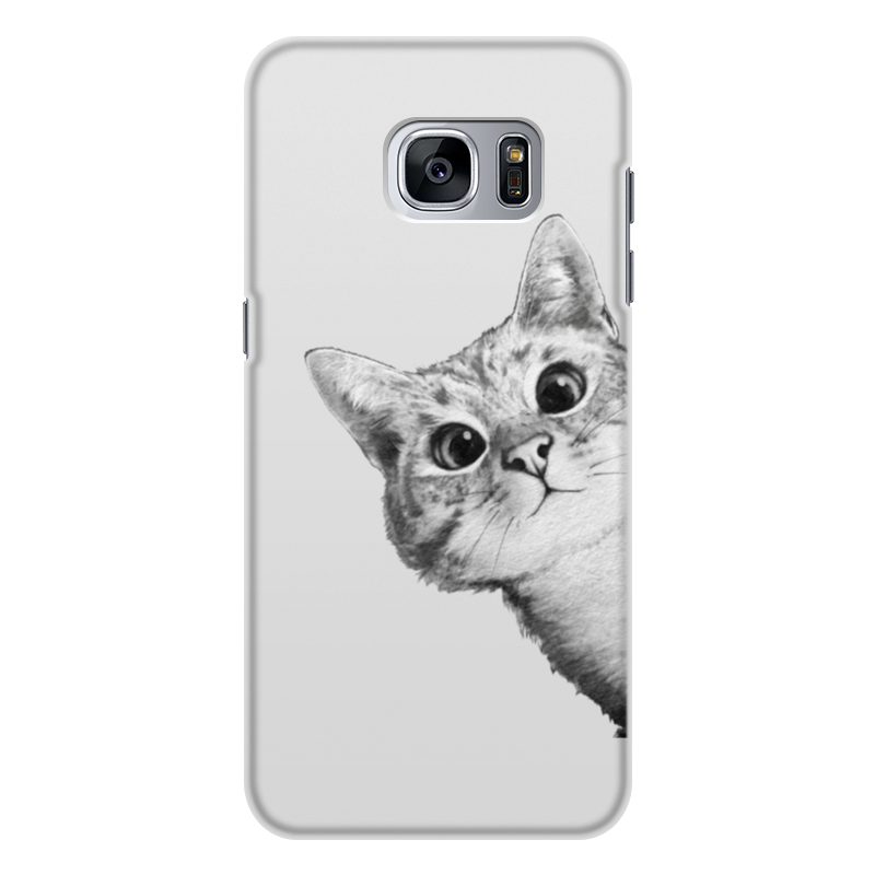 Printio Чехол для Samsung Galaxy S7 Edge, объёмная печать Любопытный кот
