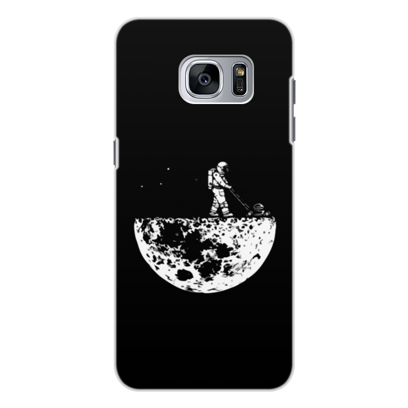 Printio Чехол для Samsung Galaxy S7 Edge, объёмная печать Космонавт на луне