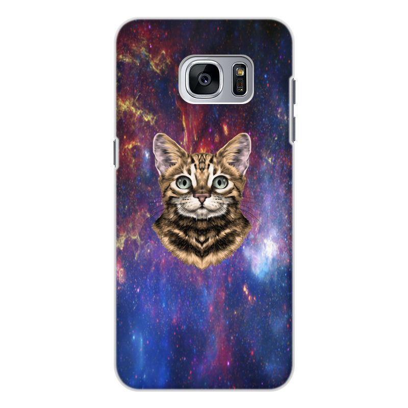 Printio Чехол для Samsung Galaxy S7 Edge, объёмная печать Кот в космосе printio чехол для samsung galaxy s7 edge объёмная печать радужный леопард