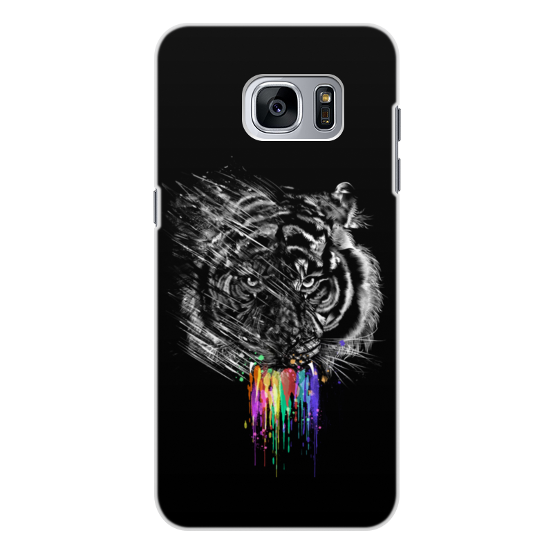 Printio Чехол для Samsung Galaxy S7 Edge, объёмная печать Радужный тигр