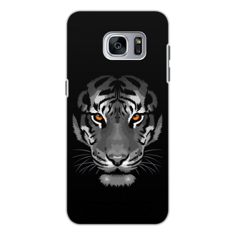 Printio Чехол для Samsung Galaxy S7 Edge, объёмная печать Белый тигр ультратонкий силиконовый чехол накладка для samsung galaxy s7 edge с принтом оскал тигра
