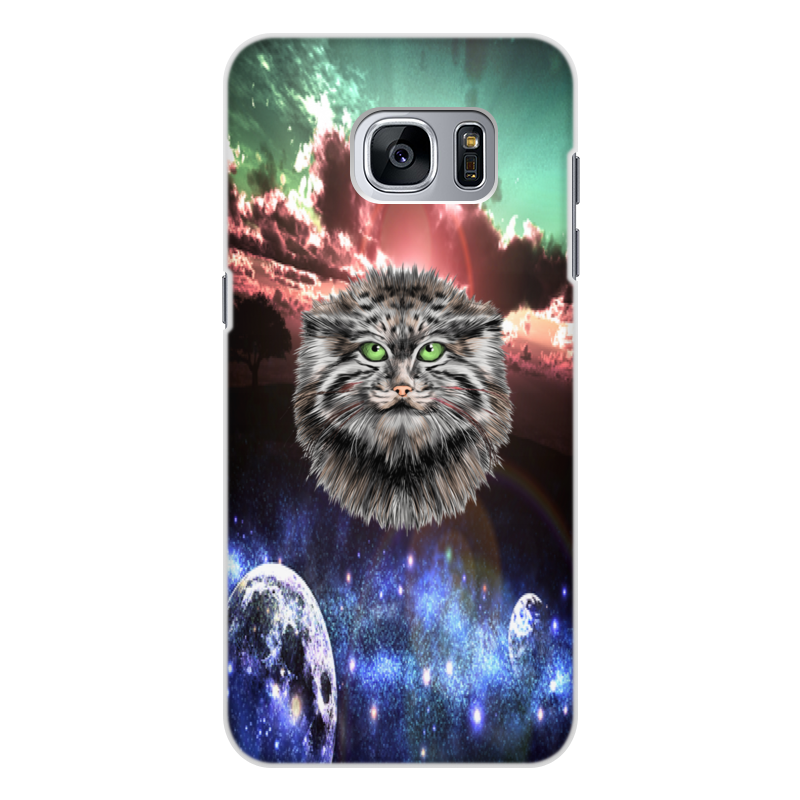 Printio Чехол для Samsung Galaxy S7 Edge, объёмная печать Кот в космосе цена и фото