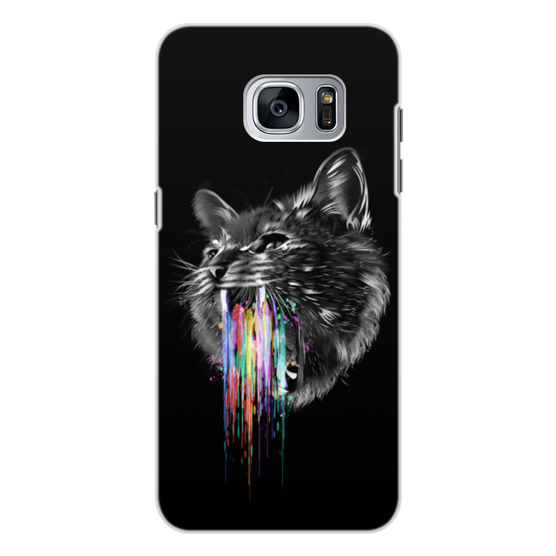 Printio Чехол для Samsung Galaxy S7 Edge, объёмная печать Радужный кот printio чехол для samsung galaxy s7 edge объёмная печать черно белый узор