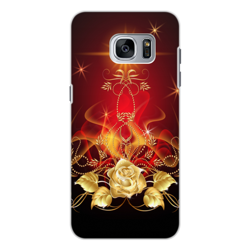 Printio Чехол для Samsung Galaxy S7 Edge, объёмная печать Золотая роза printio чехол для samsung galaxy s7 edge объёмная печать супрематизм черный крест на красном овале