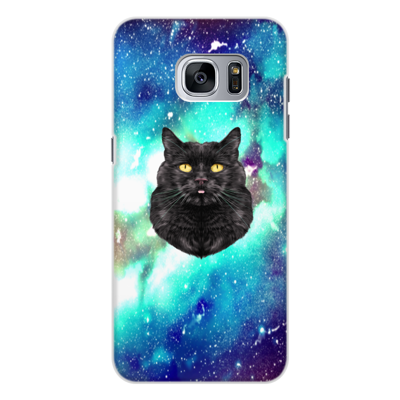 Printio Чехол для Samsung Galaxy S7 Edge, объёмная печать Кот в космосе цена и фото