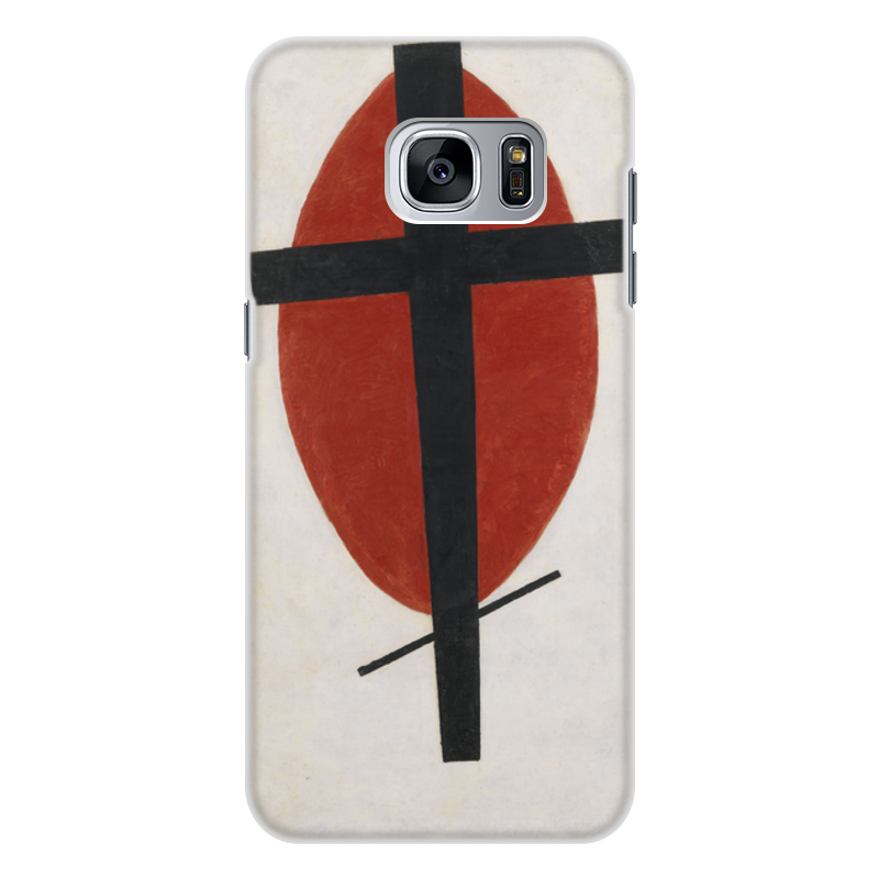 Printio Чехол для Samsung Galaxy S7 Edge, объёмная печать Супрематизм (черный крест на красном овале) printio чехол для iphone 8 plus объёмная печать супрематизм черный крест на красном овале